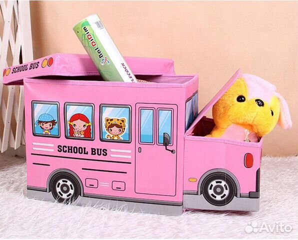Ящик-пуф для игрушек Автобус