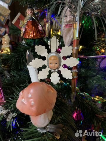 Балерина и Крокодил Снежинка елочная игрушка СССР