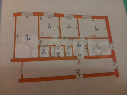 4-к. квартира, 68 м², 5/6 эт.