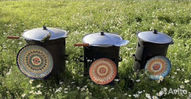 Kaзан чугунный 12 литpoв c пeчкой