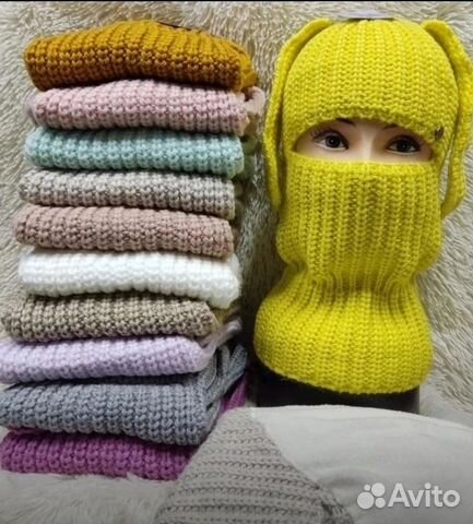 Шапка-шлем на флисе детская