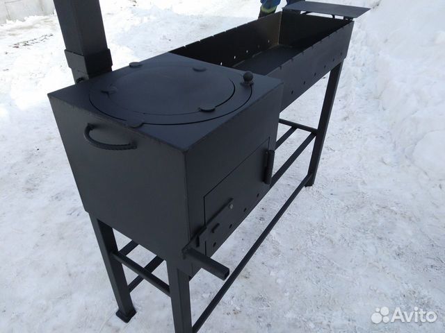 Мангал с печью под казан 5мм