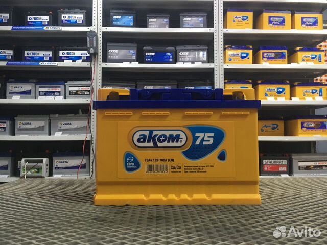 Аккумулятор 75 Ач на Ларгус Дастер Аком