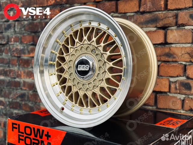 NEW # BBS RS R15 8J 4x114,3 Gold Machine Lip