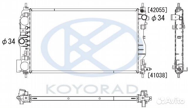 Cruze (1.6109. orlando 11 MT (koyo) Радиатор охлаж