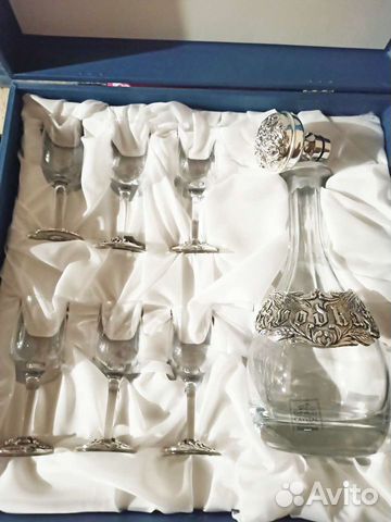 Набор подарочный, посеребрёный графин и рюмки