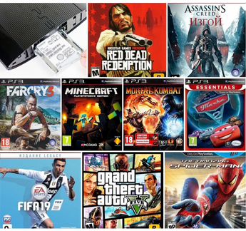 Жесткий диск для PS3 320гб+73игры