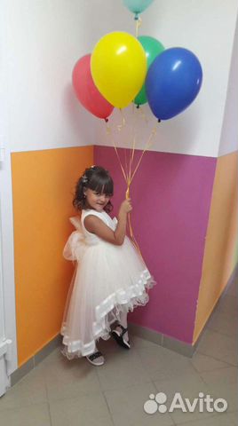 Платье на выпускной в детский сад белое на 6 лет