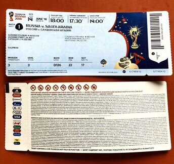 Билет на матч открытия чм 2018 Россия-Саудовская А