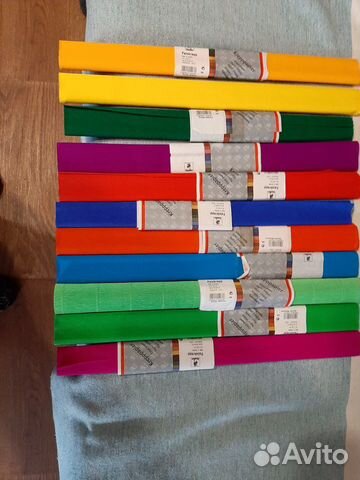 Бумага цветная крепированная в рулонах