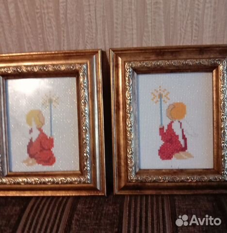 Вышитые миниатюры Ангелы