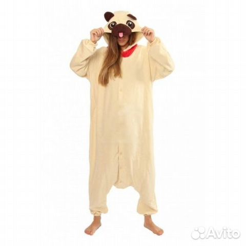 Пижама кигуруми 3D Мопс XL