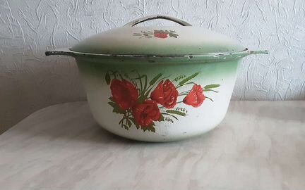 Кастрюля/Казан эмалированная чугунная СССР