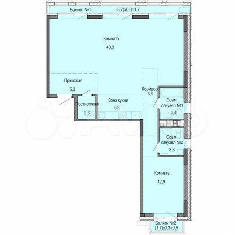 2-к. квартира, 90,1 м², 5/11 эт.