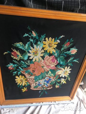 Старинная картина,вышивка 1940-е