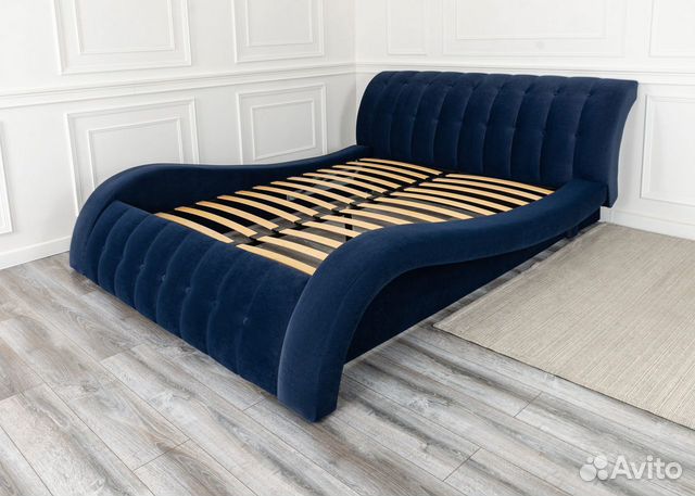 Кровать 160х200 синий Мадрид