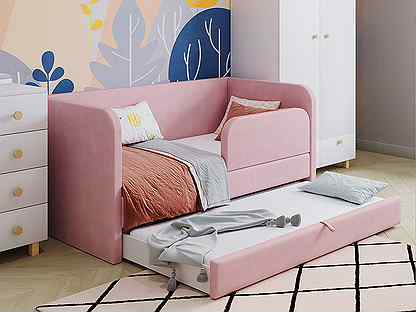 Детская кровать диван с мягкой спинкой и бортиками