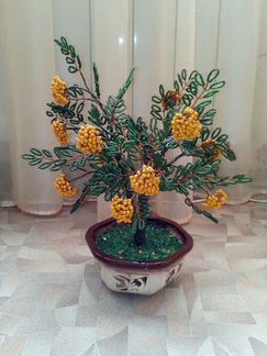 Дерево рябина из бисера