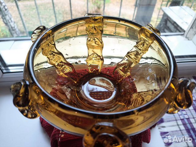 Ваза цветное стекло СССР конфетница