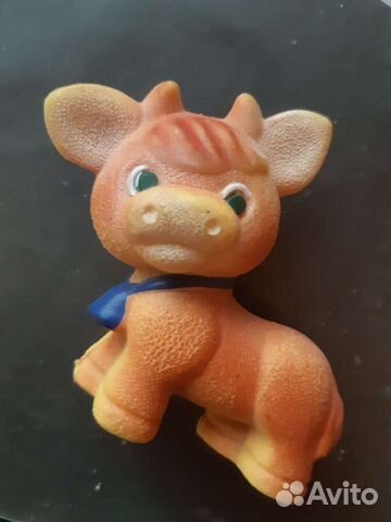 Игрушка СССР телёнок,резиновая.Винтаж