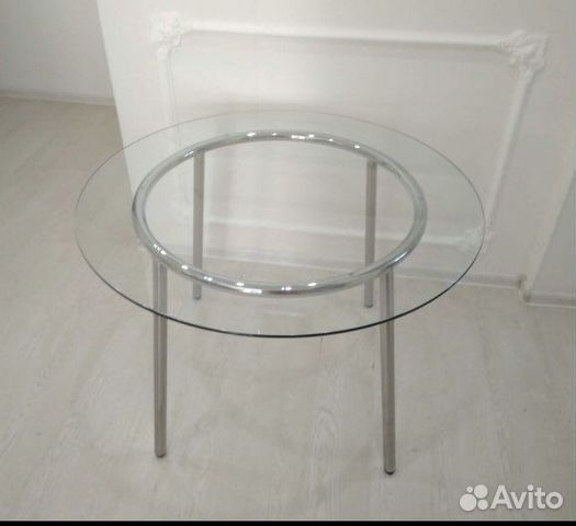 Икеа стол стеклянный круглый металлический клингсбу