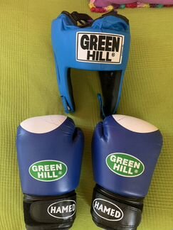 Боксерские перчатки и шлем Green Hill Hanes