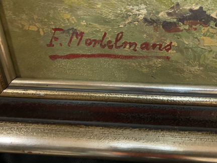 Картина масло горный пейзаж Mortelmans 1930e