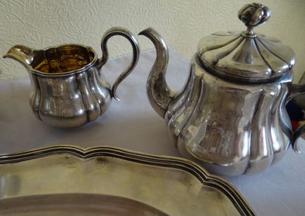 Чайно - Кофейный сервиз Сазикова Серебро 84 - 1850