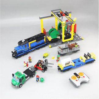 Lego 60052 Синий Грузовой поезд (аналог)