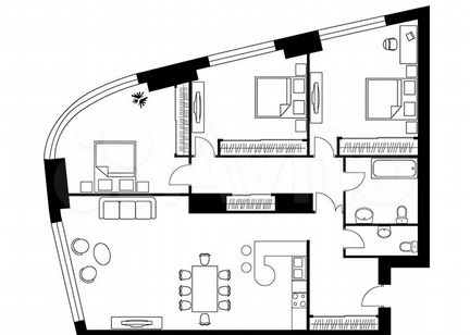 3-к квартира, 139.2 м², 44/56 эт.