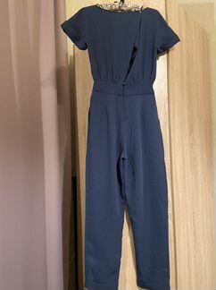 Комбинезон Zara с разрезом на спине цвета морской