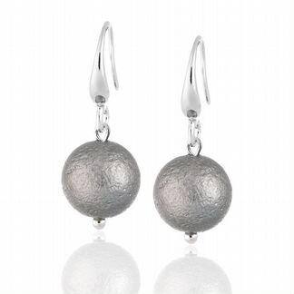 Серьги с серым жемчугом-майорка