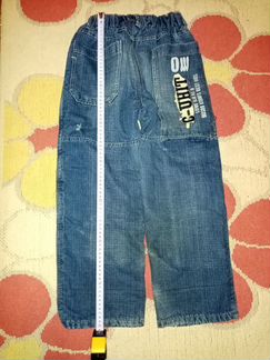 Джинсовые брюки утепленные на 10-12 лет