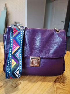 Сумка фиолетовая Gerard Henon, кожа, кросс-боди