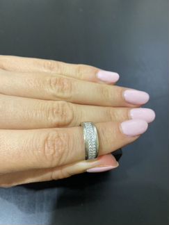 Золотое кольцо (белое з.) с бриллиантами