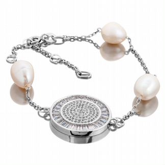 Браслет с белым жемчугом