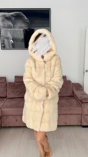 Шуба норковая с капюшоном