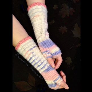 Митенки.ангора.белый