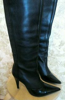 Кожаные сапоги