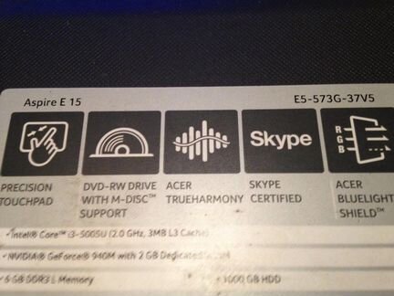 Ноутбук acer aspire E 15 i3