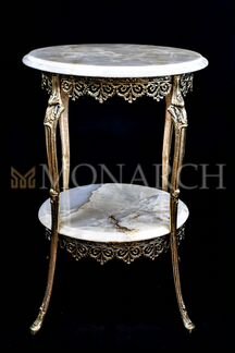 Столики из бронзы и оникса двухъярусные