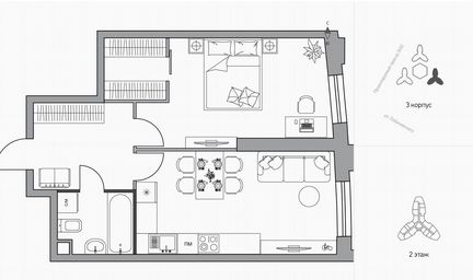 1-к квартира, 48 м², 14/39 эт.
