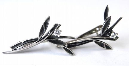 Крупные серебряные серьги 925 пробы