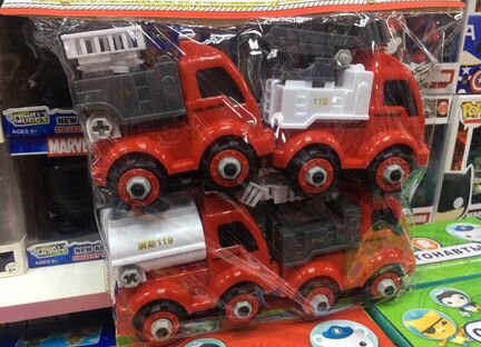 Машинки пожарные 4 в 1 упаковке