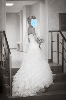 Свадебное платье с корсетом, 44р