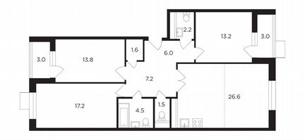 3-к квартира, 96.9 м², 10/19 эт.