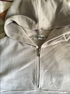 Толстовка персиковая и серая с капюшоном