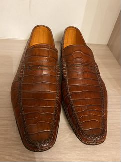Новые туфли santoni крокодил оригинал