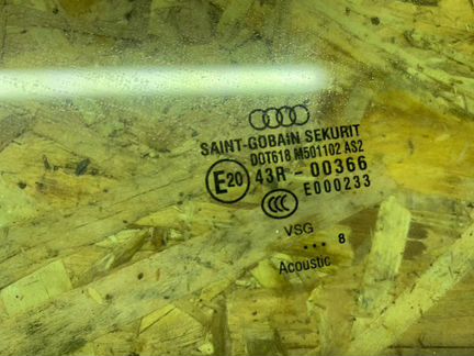 Стекло двери Audi A8 D3/4E (2-й рестайлинг) 2008г