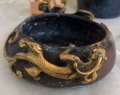 Фиолетовое стекло чехия графин кувшин стаканы бока